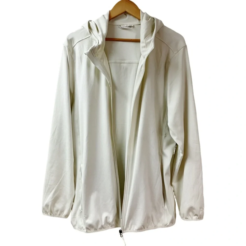 Hiking Comfort Outdoor Supply Company Full Zip Hooded Jacket Large Creme Pocket